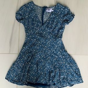 Blue Floral Mini Dress